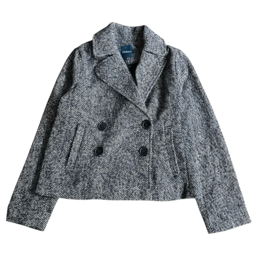 MODCLOTH PURPLE TWEED DOUBLE-BREASTED JACKET VINTAGE LOOK BUT NWT SZ M